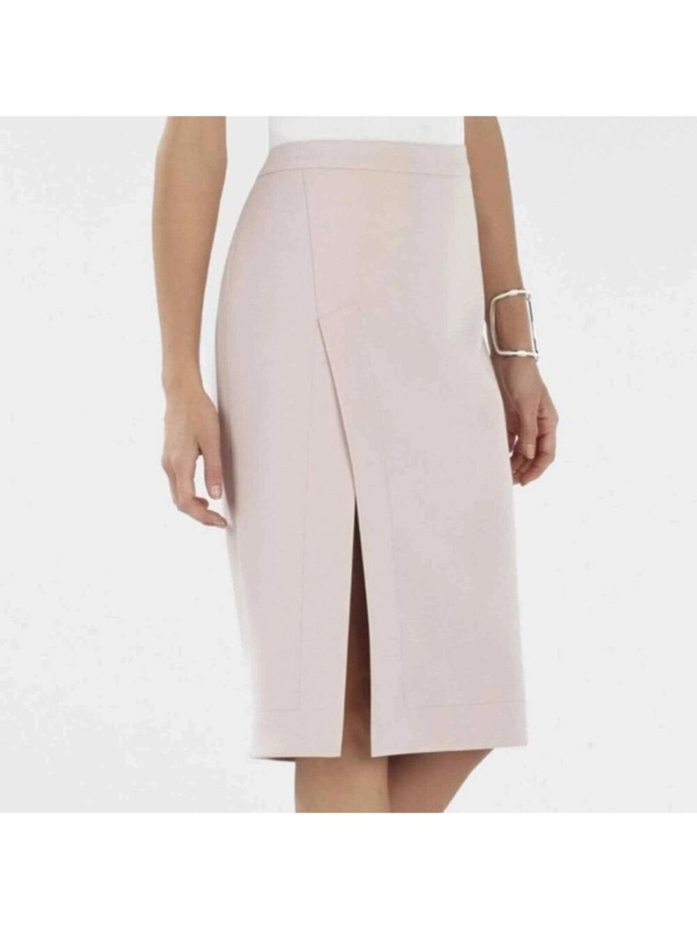 BCBG Pastel Pink Lavender Slit Leg Pencil Skirt